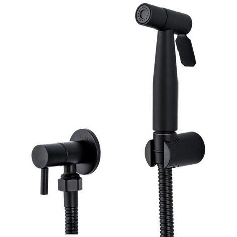 LaBlanc Edelstahl-WC-Sprühkopf für Bidet und WC – Bidet-Sprühkopf-Set, Wasserhahn-Sprühkopf, Shattaf-WC-Sprühkopf (Schwarz)