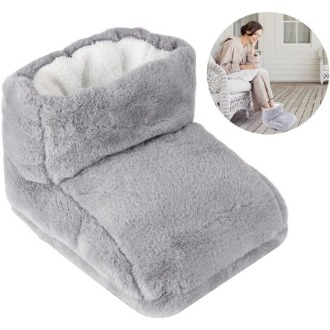 LaBlanc Electric Foot Warmer - Flannel Foot Warmer - Automatic Constant Temperature - Foot Warmer for Women, Men and Seniors - Gray