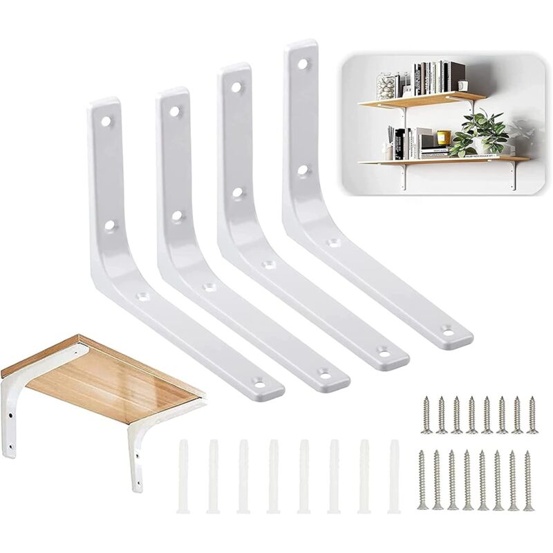 Lablanc - Equerre Etagere Murale,4PCS Equerre Metal 200x150mm Equerre Charge Lourde Support Etagere Murale pour Deco Murale Cuisine Industrielle