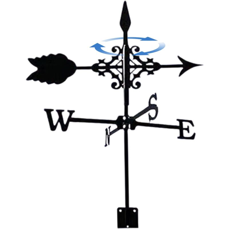 Girouette pour le jardin, indicateurs de direction du vent en métal avec ornement de flèche,girouettes,support de toit pour cour, jardin, décorations