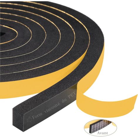 LaBlanc - Guarnizione per porta - 12 mm (larghezza) x 10 mm (altezza) x 2 m (lunghezza) - Guarnizione per finestra, guarnizione per porta d'ingresso - Nero