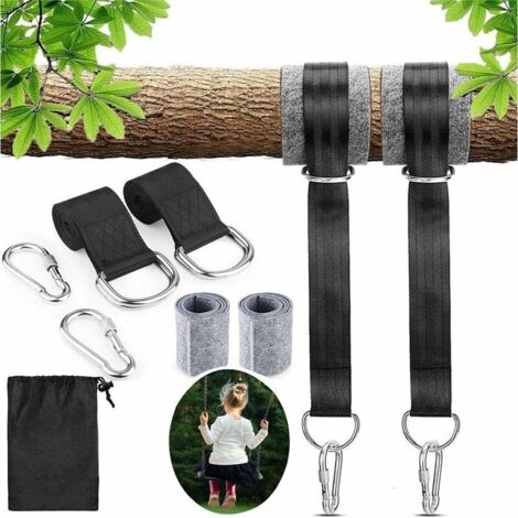 LaBlanc - Hammock Straps, Hammock Attachment with Tree Swing Heavy Duty Hanging Swing Strap with D-Ring and Swing Hammock Straps Max 550KG for Camping(2x150cm)