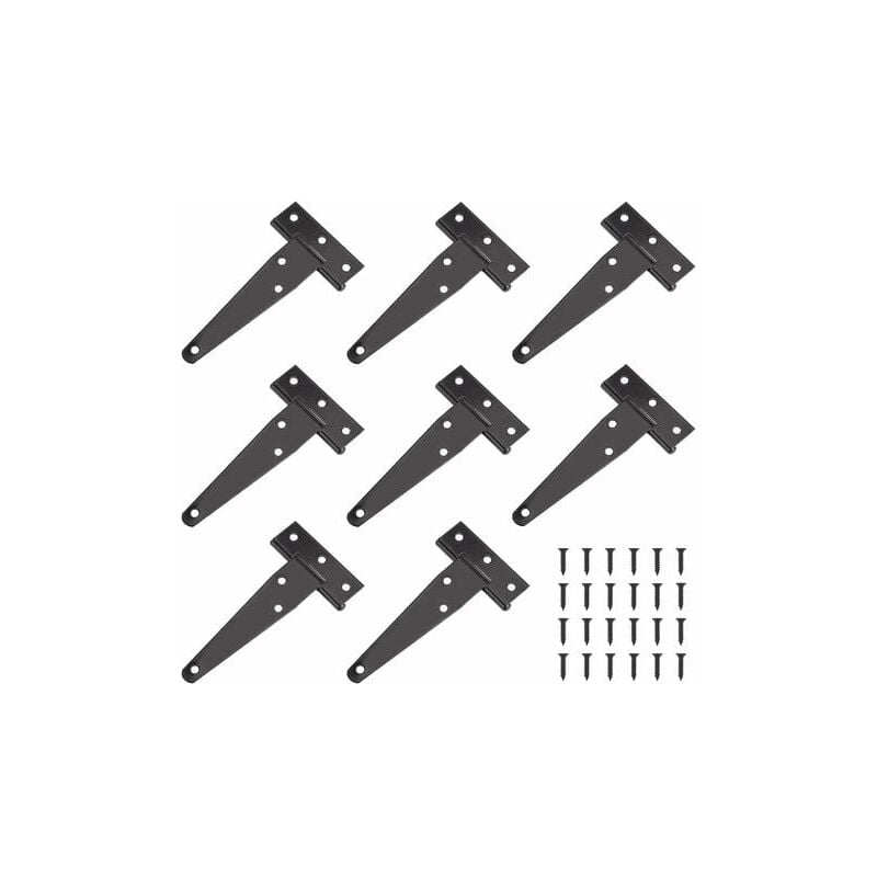 Lablanc - Heavy Duty Door Hinge, 4 Inch Door Hinge, Black t Hinge, Stainless Steel Flat Hinge Iron Door Hinges Heavy Duty Hinges for Doors, Windows,