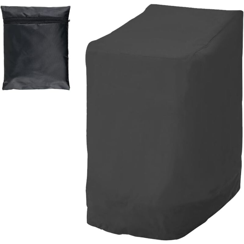 Housse Chaise Jardin pour 6 Chaises Empilables Imperméable Anti-UV Housse Chaise Jardin Exterieur en Tissu Oxford 210D 114 x 85 x 65 cm Noir - Lablanc
