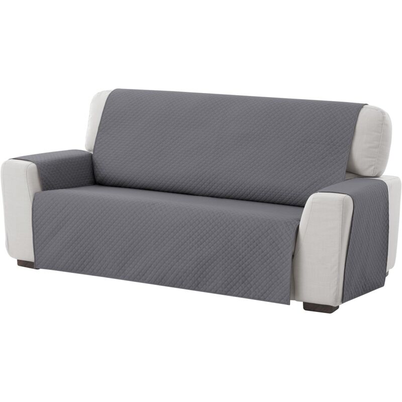 Housse de Canapé Protecteur, Taille 3 Places,Housse Matelasse Réversible,Couleur Grey - Lablanc