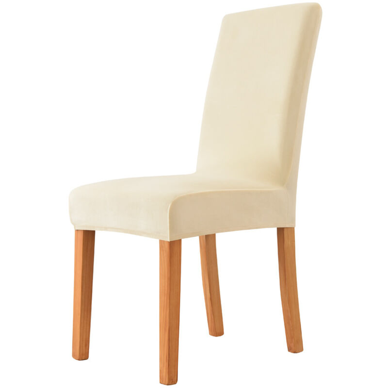 LaBlanc - Housse de Chaise 4 pièces in Velours Extensible,Housse Chaise Salle à Manger Universel Cuisine Salon Extrêmement Doux Confortable,Beige