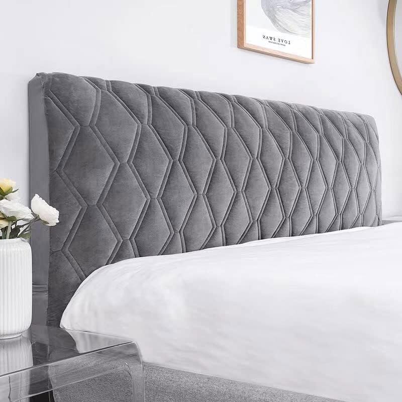 Housse Tête De Lit , Protecteur Housse Tête De Lit avec Côté Extensible, Housse De Tête De Lit Lavable Anti-poussière (Dark Gray, 140cm) - Lablanc