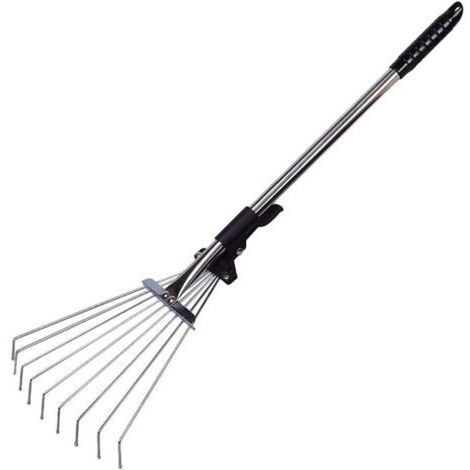 LaBlanc - Jardin Râteau À Feuilles en - Métal Réglable Jardin Râteau Extensible Mauvaise Herbe Râteau Camp Râteau pour Jardin Pelouse Cour