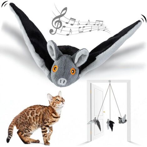 LaBlanc - Jouets pour Chats Jouet pour Chat Oiseau Gazouillant Jouet pour Chat en Forme D'oiseau Chantant Automatique avec Queue à Plumes Jouet Interactif pour Chat Jouet pour Chat Chantant