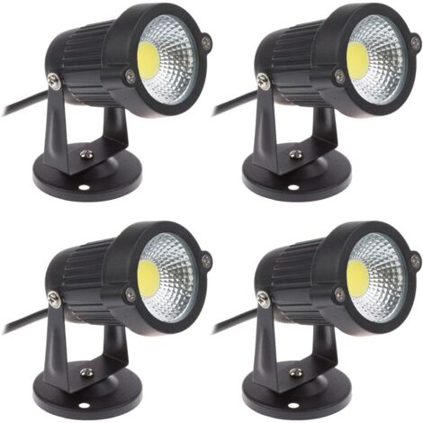 LaBlanc Juego de 4 focos LED COB de 5 W y 220 V, regulables, para jardín, terraza, etc.