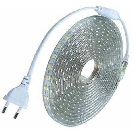 LaBlanc - Kit complet ruban led 5 mètres 220V silicone étanche IP68 blanc froid 6000°K SMD5050 60led/m - pas besoin de transfo Largeur 8mm