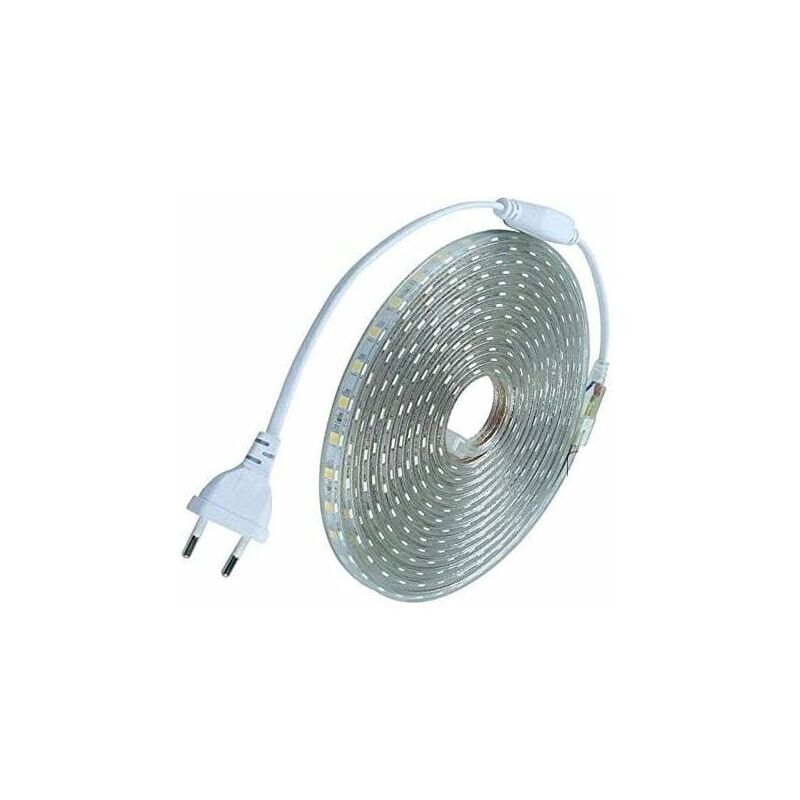 Lablanc - Kit complet ruban led 5 mètres 220V silicone étanche IP68 blanc froid 6000°K SMD5050 60led/m - pas besoin de transfo Largeur 8mm