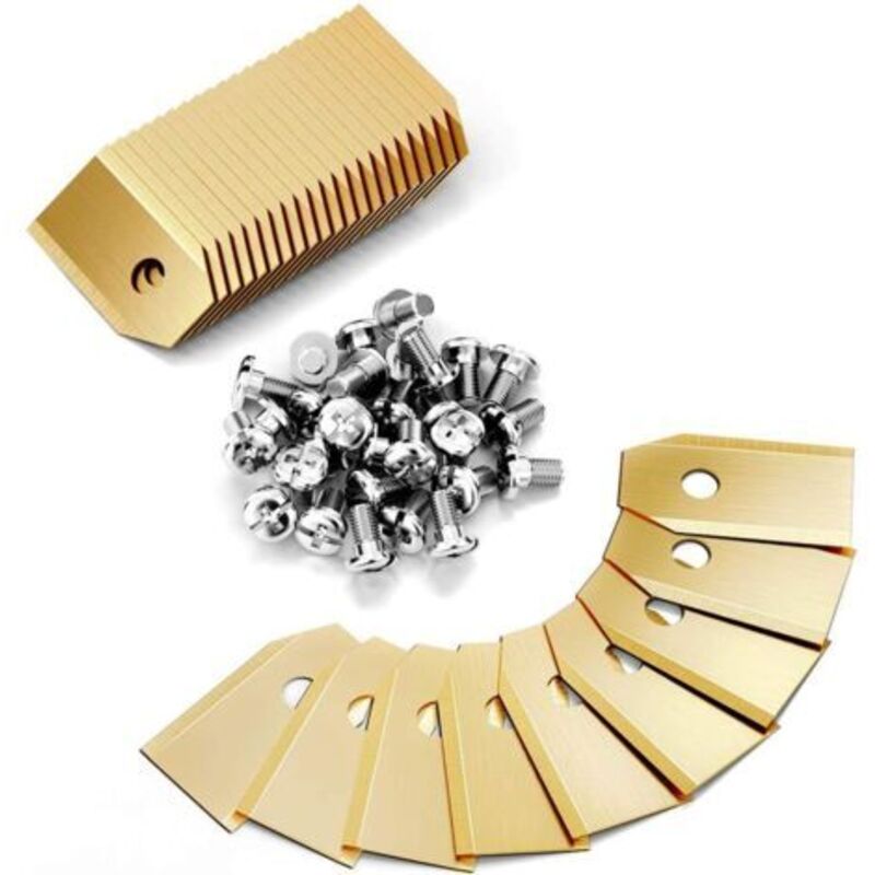 LaBlanc – Lame de Rechange en titane pour Tondeuse Husqvarna, Lot de 45 Lame de tondeuse à gazon, Faucheuses à Gazon accessoires avec vis