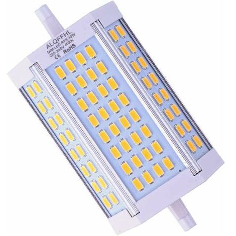 Klarlight Lampadina LED R7s, 118 mm, 30 W, dimmerabile, luce bianca calda, 3000 K, 3000 lm, tipo J, doppia lampadina J118, lampadina a LED di ricambio 200 W – 300 W, lampadina