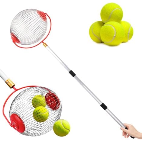 LaBlanc - Large Adjustable and Lightweight Nut Collector for Outdoors, Stainless Steel Nut Collector Roller Gardening Tools for Fruit Farm Family (Small Sphere + Telescopic Rod)