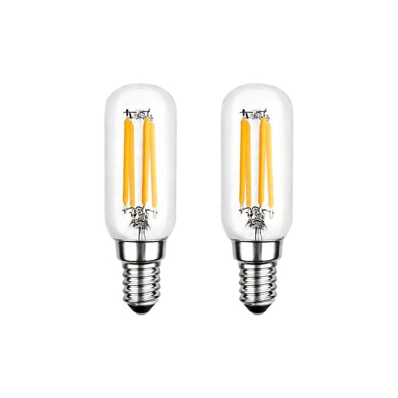 Led Bulb, T25 E14 4W Warm White Bulb 2700K, 400LM, led Tubular Filament Bulb for Cooker Hood, Non-Dimmable, Pack of 2 - Lablanc