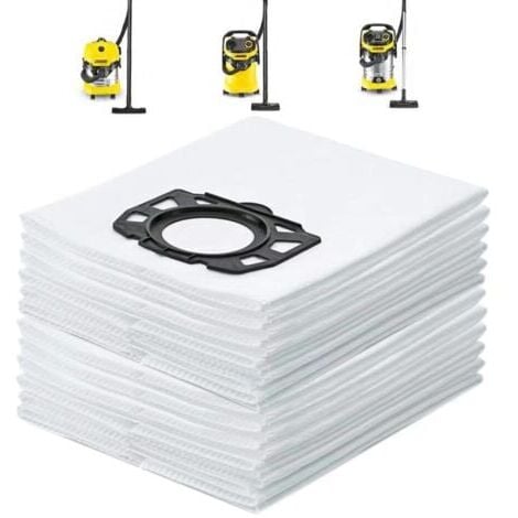 LaBlanc – Lot de 10 Sacs pour Aspirateur Karcher wd4 wd5 wd6 mv4 mv5 mv6 Sac d'aspirateur lavable