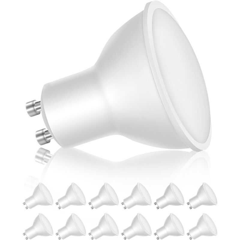 LaBlanc - Lot de 12 ampoules LED GU10 blanc chaud, durée de vie jusqu'à 30 000 heures, haute efficacité énergétique classe D (90 % d'économie