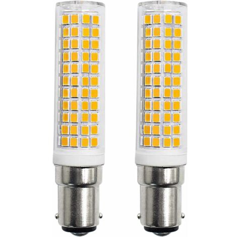 LaBlanc - Lot de 2 Ampoules LED B15d 8W équivalent 90W 80W 75W blanc chaud culot B15 910lm 220V 230V 3000K [Classe énergétique E]
