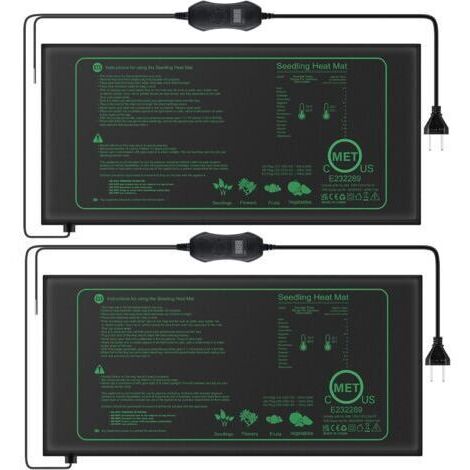 LaBlanc - Lot de 2 Tapis chauffant pour plantes avec thermostat pour semis,animaux domestiques et reptiles,Tapis chauffant de 50 W pour la germination et la régulation de la température,sûr et durable