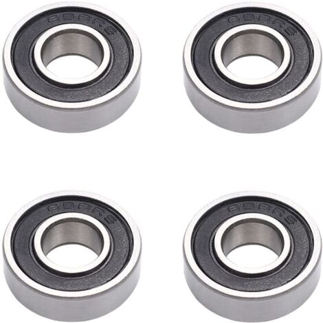 LaBlanc - Lot de 4 Roulements à Billes à Double, 8x19x6 mm, Roulements à Billes en Acier au Carbone avec Double Blindage, Roulement à Billes à Gorge Profonde 698-2RS, pour Machines de Jardin et Outils