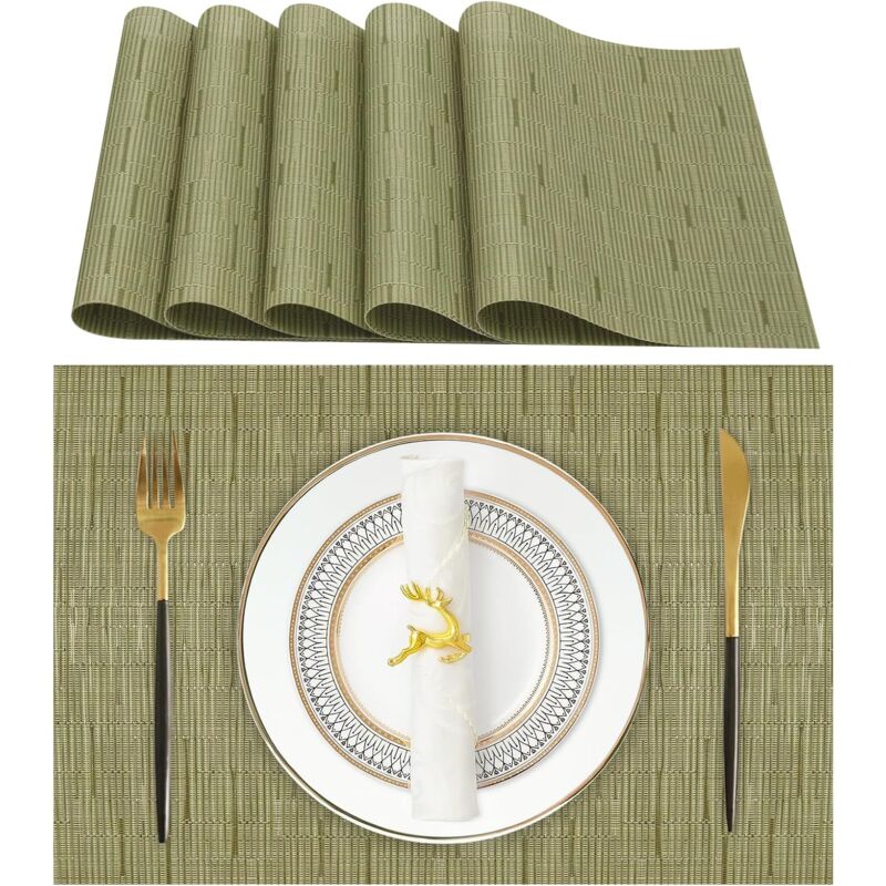 Lablanc - Lot de 6 Sets de Table Lavables,Set de Table(70% pvc, 30% Polyester), Résistants à la Chaleur, Antidérapants, pour Table de Cuisine et