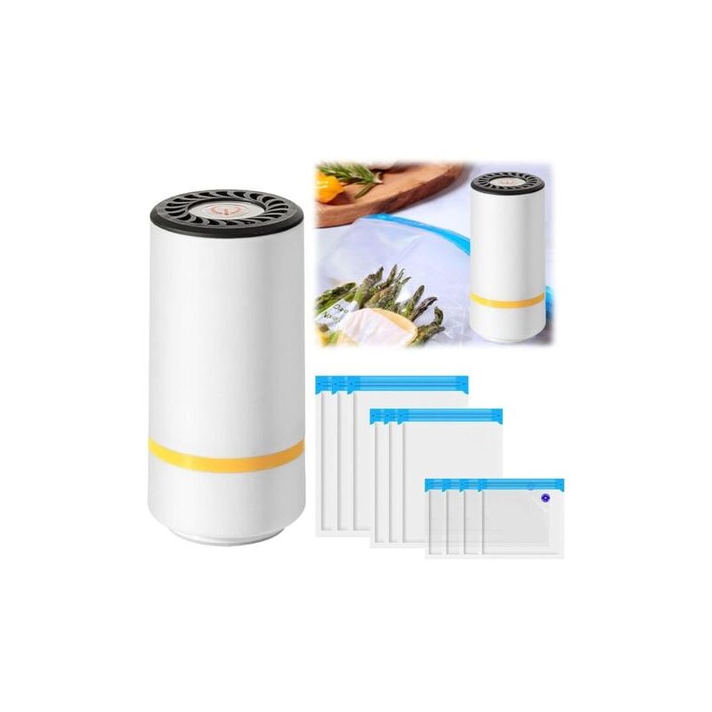 Machine Sous Vide Alimentaire, Mini machine à emballer sous vide, Appareil de Mise Sous Vide la Cuisine avec 10 Sacs sous Vide - Lablanc