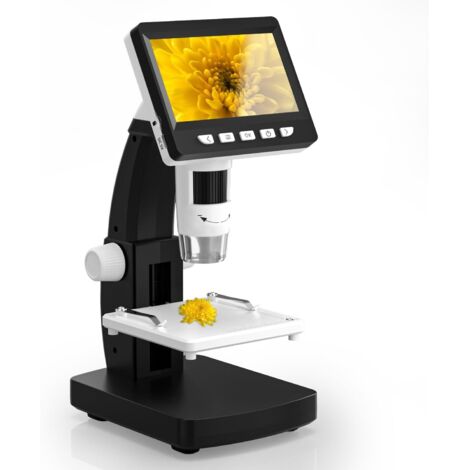 LaBlanc - Microscope, microscope numérique de 4,3 pouces, résolution 50X-1000X, microscope USB avec 8 lumières LED réglables, microscope pour adultes/enfants (306-B)