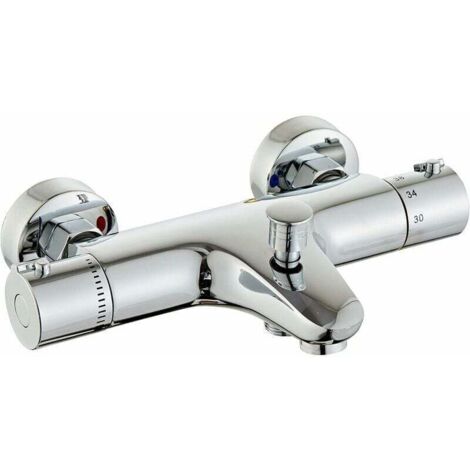 LaBlanc-Mitigeur Thermostatique de Douche-Raccord Fileté 1/2" - de avec 38°C Bouton de Sécuri- Laiton Robinet Douche pour Salle de Bain avec