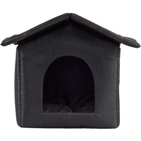 Lablanc – Niche d'extérieur pour chat 40x38x35 cm – Tissu Oxford imperméable – Coussin amovible – Abri confortable et résistant aux intempéries