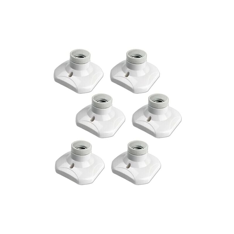 Pack of 6 E27 Screw Ceiling Socket ac 220-240V, Socket Holder for led Bulb, Ceiling Light Base E27 Socket - Lablanc