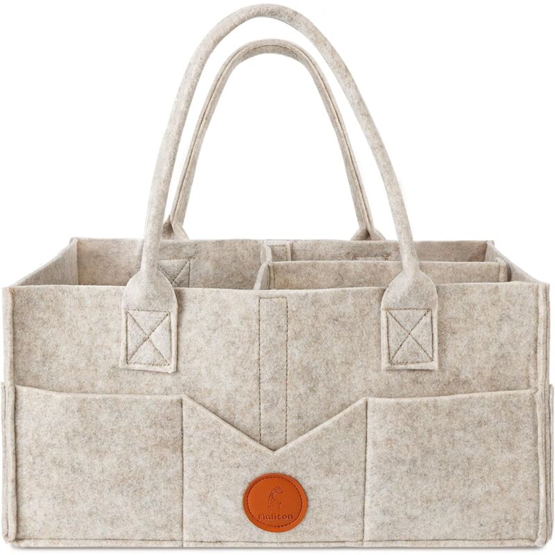 Lablanc - Panier à couches, essentiels pour nouveau-né pour panier à couches, panier pour bébé lavable et robuste avec compartiments détachables, kaki