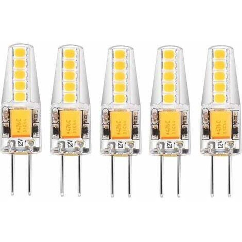 Lablanc - Paquete de 5 bombillas led G4, blanco natural, 4000 k, ca/cc, 12 v, 3 w, 200 lm, repuesto de bombilla halógena G4 de 20 w, sin atenuación,