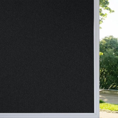 LaBlanc - Pellicola per finestre per la privacy, pellicola per finestre nera 44,5x200 cm, pellicola elettrostatica per finestre, pellicola opaca anti UV, smerigliata per ufficio, casa, bagno, camera d