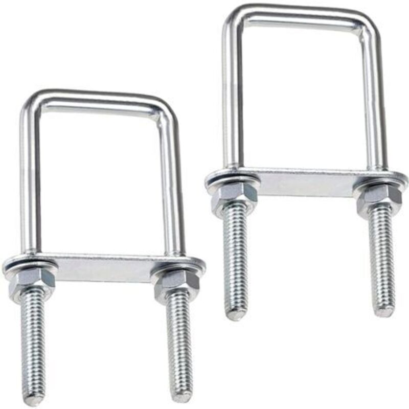 Lablanc - Pernos en u cuadrados de acero inoxidable de 60 x 120 mm, M8 con tuerca y arandela para placa de marco, para fijar tablones y tuberías (60