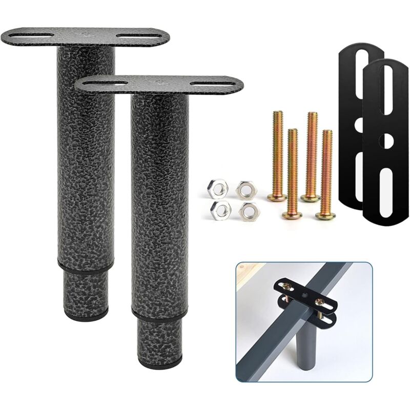 Lablanc - Pied De Lit, Pieds De Sommier, Lot De 2 Pied De Lit Liaison MéTal RéGlables En MéTal Pieds Pour Sommier, TrèS RéSistants Convient Pour