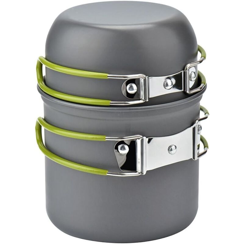 Pique-nique Camping Randonnée Pédestre Pot Pan Cookware Extérieur Casseroles de Cuisine 2 Pièces - Lablanc