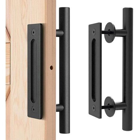 LaBlanc - Poignée de Porte de Grange, Poignée de Porte Coulissante, Poignée de Porte de Grange Robuste, Tirez la Poignée pour Le Garage, Poignée de Traction de Porte, Coulissante Poignee de Porte,Noir