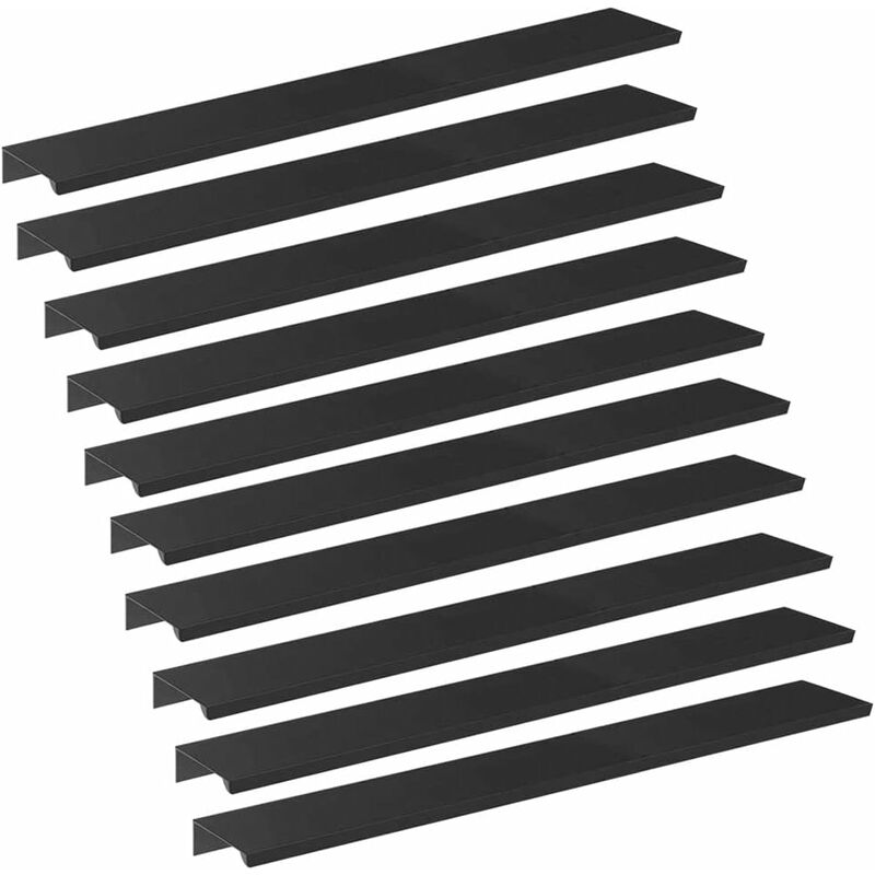 Poignées d'armoire 10 pièces-tiroir, armoire, tiroir, poignées de meubles d'armoire de cuisine-espacement des trous 224mm-noir - Lablanc