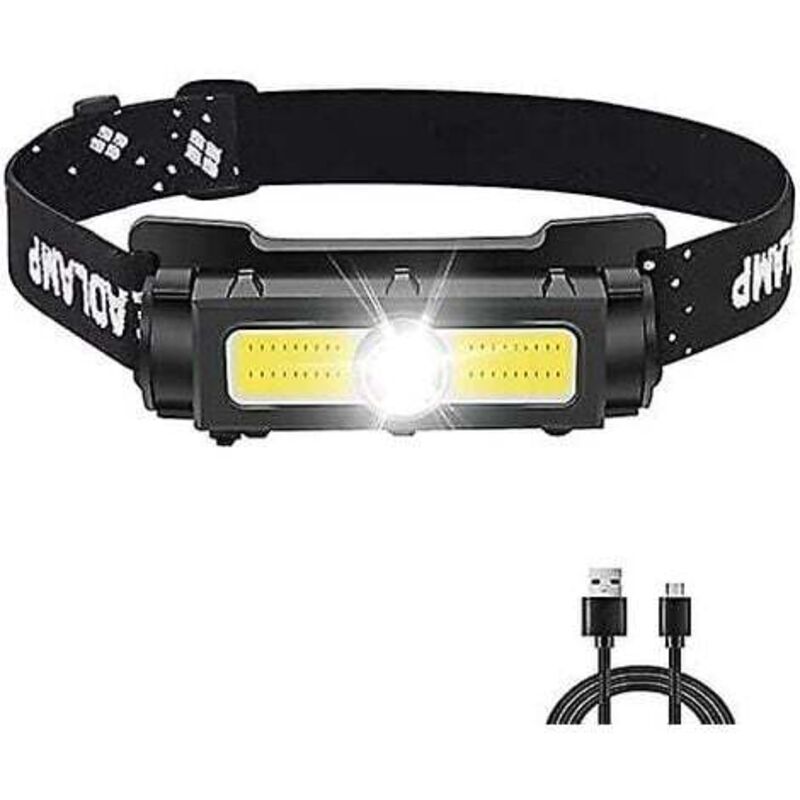 Lablanc - Potente linterna frontal de 1000 lúmenes, recargable por led, con luz roja y blanca, imán extraíble y 7 modos de iluminación para correr,