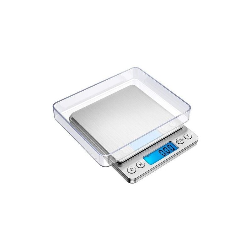 Precision Scale, 500g/0.01g, Precision Scale 0.01g, Kitchen Scale with Tare and Counting Function, Backlit lcd Display (Silver) - Lablanc