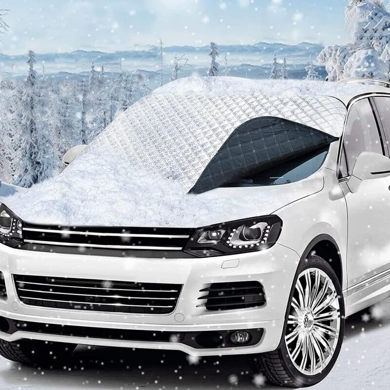 Protege Pare Brise Givre Gel, Magnétique Couverture Protection Pare Brise Hiver, Bache Anti Givre Voiture, Anti Neige Hiver Glace 146 x 116cm