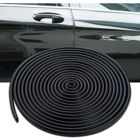 LaBlanc - Protezione per bordi portiere auto in gomma senza colla - Accessori auto in gomma a forma di U - per berline, camion, SUV, ATV, barche (5 m, nero)