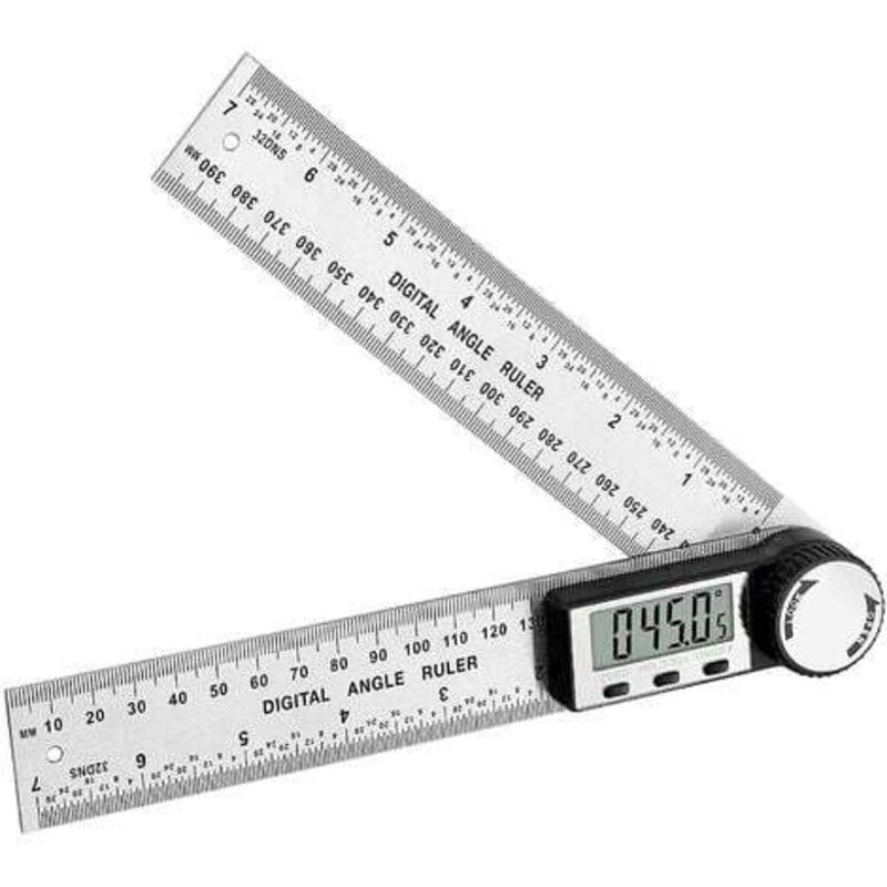 Règle D'Angle Numérique Rapporteur d'Angle Numérique 2 en 1 avec HOLD/Rev Inversion Zéro 200mm Mesure Angle en Acier Inoxydable avec Affichage lcd