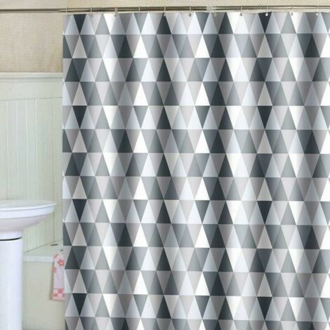 Lablanc – Rideau de douche 200 x 220 cm – Tissu polyester imperméable antibactérien – Anti-moisissure – Lavable – 12 crochets inclus