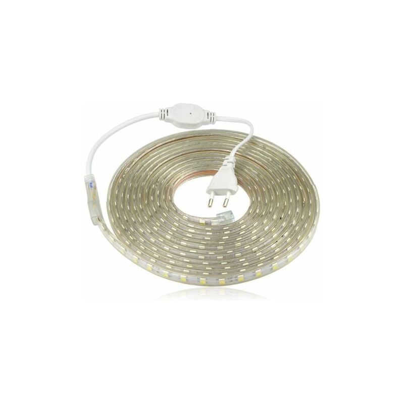 Ruban à led, Bande led Etanche, Lumineux Bandeau Led 220v, 5050 IP65 Etanche Bande Strip Led, Blanc chaud Largeur 8mm (4m) - Lablanc