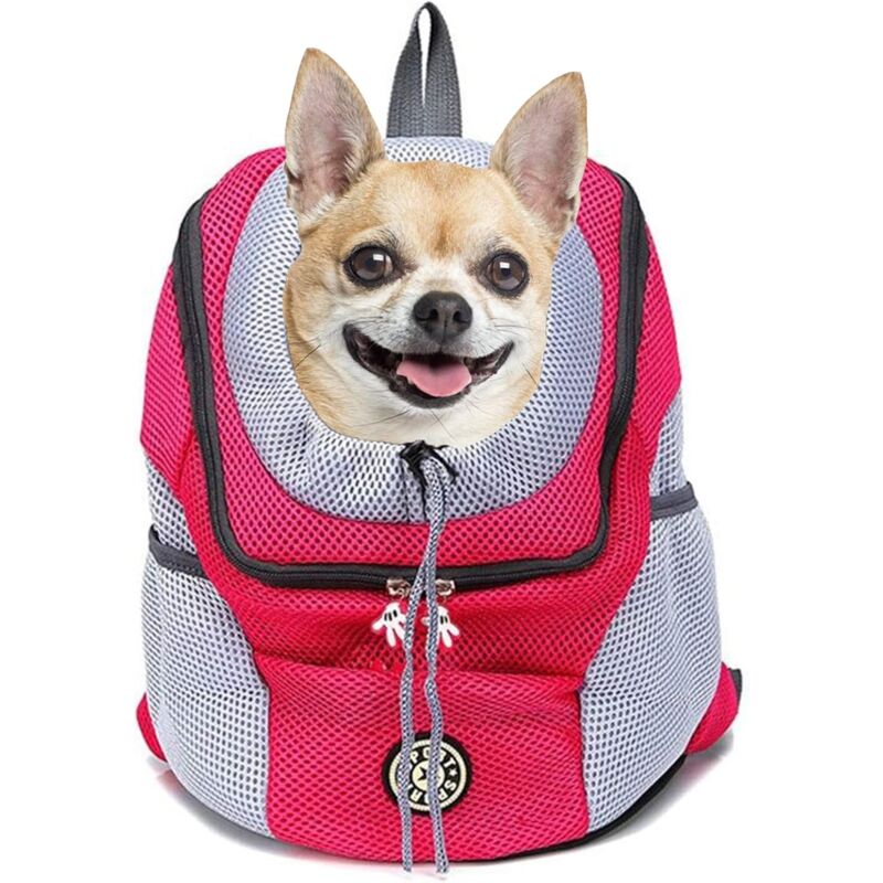 Lablanc - Sac à Dos de Transport pour Chien - Respirant,Imperméable - pour Petits Chiens et Chats - Sac à Dos de Transport réglable - rose rouge