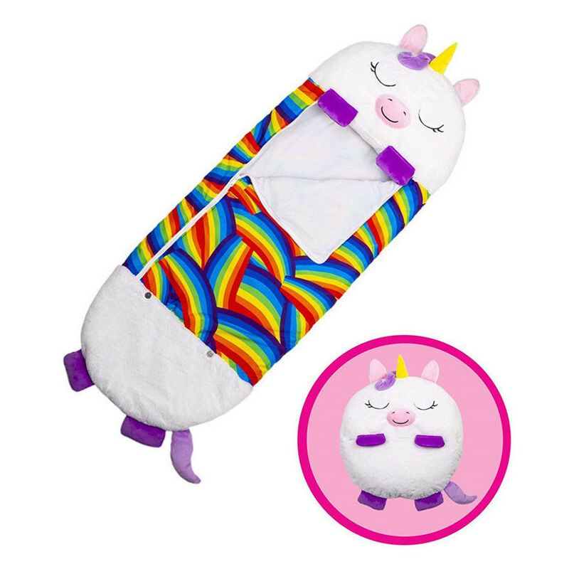 Sac de Couchage Enfant Happy Peluche Hiver Nappers Garcon Fille Licorne Oreiller de Sieste 2 en 1 Literie Bébé Oreiller, Super Doux et Chaud Toute