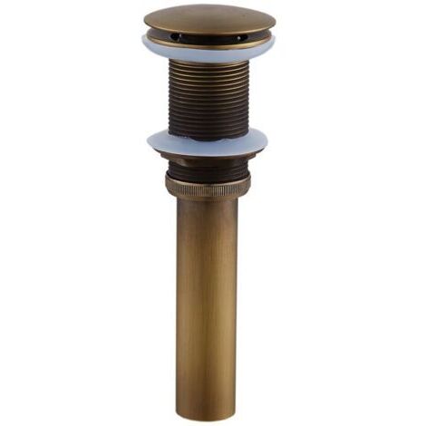 LaBlanc - Scolapiatti singolo per lavabo in bronzo anticato senza foro di troppo pieno, scolapiatti a scomparsa per bagno