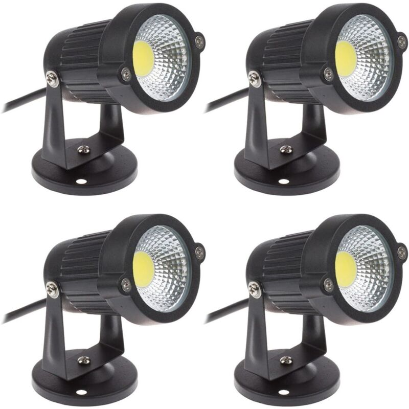 Set of 4 Cob led Spotlights 5W 220V Adjustable Garden Spotlights Outdoor Lighting Garden Terrace - Lablanc